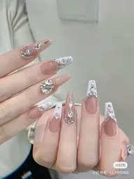 ❤️‍🔥チップ長さだし10本+デザインやり放題(アート10本)コース【500円パーツまでつけ放題】オフ無し