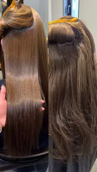 [梅雨前必須‼️]縮毛矯正+オリジナルトリートメント/梅田/ストレート/美髪/ハイトーン履歴あり/地毛風ストレート