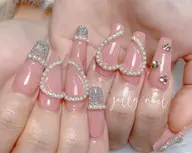 チップ長さだし10本と持ち込みデザイン4本「シンプルネイル」