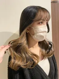 【💛大人気インナーカラー💛】(ポイントブリーチ➕ポイントオンカラー)※全体も染める場合は+3300円​〜​