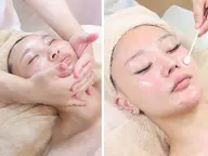 【贅沢美肌】水光肌ピーリング＋小顔コルギ＋ヒト幹細胞美容液導入60分¥7830