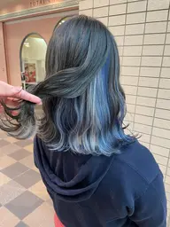 カット+インナーカラー（ブリーチ1回）+フルカラー+Aujua5stepTR