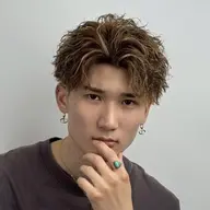 メンズカット＋各種パーマ＋メッシュ＋ブラウンカラー