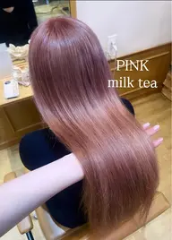 🌷【 ブリーチリタッチ 】 ツヤ抜群ケアWカラー♡＋ 3 step treatment  🌷