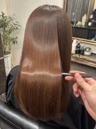 【限定価格⭐️】🔴サラツヤ暖色系カラー🟠＋激サラトリートメント　ダメージ⚡️した髪にも優しくアプローチ‼️