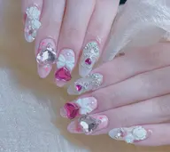 🌹🌹🌈【スカルプ長さ出し】10本高級パーツ付け放題コース【オフなし】