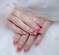 🎀🎀チップ長さ出しチークネイル(べージュ/ピンク系ベースあり)