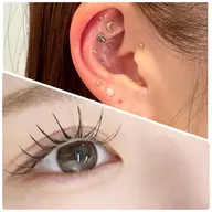 【大切な日に✨】大人気セット🎀耳つぼジュエリー(両耳10粒)💎＋LEDフラット100本