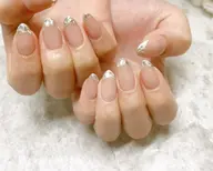 【初回限定✨】上品ガラスフレンチ(オフケア込み)🪞ブライダルネイルにも◎💍