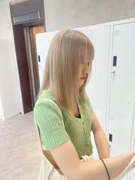 🌈ダブルカラー【ブリーチ➕オンカラー】🌈ケアブリーチ使用🤩切れ毛、乾燥防止しながらハイトーンカラー🤩