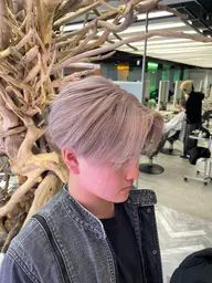 【U25!!  【🎫メンズカット ✨刈り上げセンターパート限定✨➕ブリーチカラー🎫】⚠️メッシュ🙅‍♀️