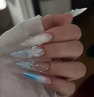 【長さ出し10本】3Dパーツ付け放題🌼🐚🌊💎ロングワンホンネイル🉐 🉐¥19800~>¥15840