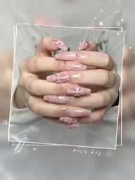 🎀チップ長さ出し10本・3Dフラワー🌸アートやり＆パーツ付け放題