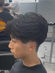 メンズカット＋（ニュアンスorフェザー）パーマ＋ダメージ補修トリートメント