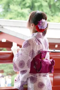 花火大会に💜浴衣着付+ヘアセット