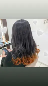 🦋裾カラー🦋(裾部分ブリーチ＋全体カラー)