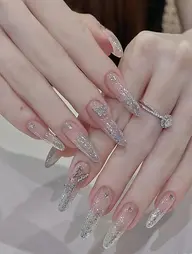 チップ長さだし込み  キラキラハートネイル¥10990