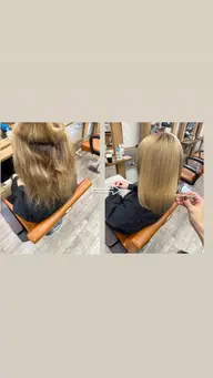 【⚠️ブリーチされている方⚠️】ブリーチ縮毛矯正✖️りんご幹細胞アルカリ酸熱トリートメント＋カット