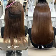 【夕方15時以降限定】髪質改善キュアエステ＋トレンド透明感カラー