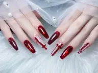 【チップ長さ出し10本込み】💚アート120分し放題💚(画像持ち込みok)(選べる大きいパーツ4個付き)￥10800