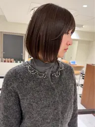 ボブカット＋透明感カラー(透き通る透け感に✨)※ダブルカラー、白髪染め、黒染め🉑