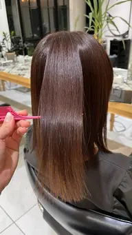 ✨うるつやアイロン・ナチュラル縮毛矯正+1stepトリートメント【学割あり】