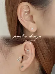 👂耳ツボジュエリー【Rich】16粒💎 [M×6 / S×10]  (ダイエット・肩こり，目の疲れなどの不調にも◎)