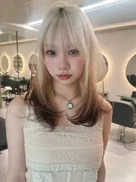 【人気no.3】【縮毛履歴にブリーチはこちら】エフェクトブリーチダブルカラー+高濃度トリートメント※カット料金別途