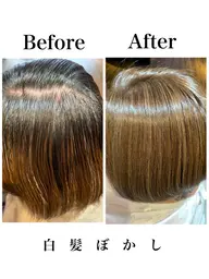 カット+白髪ぼかしカラー+ナノスチームトリートメント