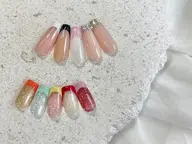 ハンド◆【オフあり】<2色選べる>バーチャルフレンチ／ガラスフレンチ¥6500🤍