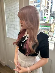 《ケアしながらおしゃれに可愛く💘》【ケアブリーチ◇インナーカラーorグラデ+オッジオットトリートメント】