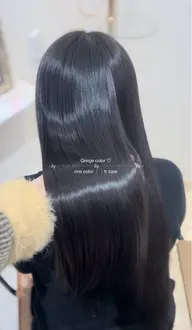 【髪質改善カラー🫧✧*。】塗るだけでツヤ感たっぷりのカラーに🤍口コミ特典で超音波アイロン✨️