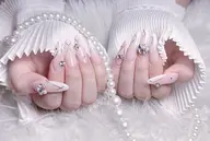 🩵 チップ長さだし10本+持ち込みデザイン120分(アート10本までok)✨500円パーツまでつけ放題）「オフあり」