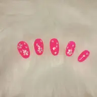 春ネイル🌸ピンクワンカラー＋桜アート（オフなし）