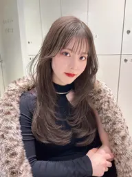 【ロング料金なし❕】ワンカラー＋髪質改善パールプラチナトリートメント＋前髪顔周りカット🥣‪✂︎‬