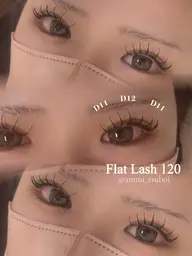 🍎【minimo限定✨】フラットラッシュ120本🫧束感コーティング仕上げ🎀（オフ可）