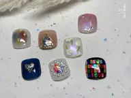 ◆フットワンカラー+親指アート　¥6,480