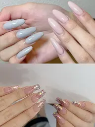 人気No.1💖ネイルチップ長さだし10本🌷ワンカラーまたはラメグラデーション