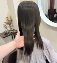 🤍カット+酸性縮毛矯正+髪質改善ケアカラー+ヤクジョトリートメント🌵【超音波ケアアイロン付き】