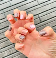 ジェルワンカラー、マーブルネイル