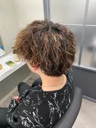 【メンズ/90分メニュー】骨格補正メンズカット➕デザインパーマ➕2Stepトリートメント