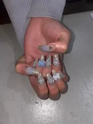 (オフなし)ウォーターケア付、長さ出し10本ラメグラデーションネイル💞