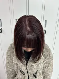 前髪縮毛 + フルカラー + 高保湿トリートメント🎶