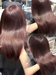 『ブリーチなし』切れ毛・枝毛を98%以上防ぐプレミアムWケアカラーでうる艶カラーに🪄🥣/ブリーチ無しダブルカラー