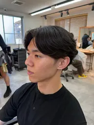 【学生限定】韓国ヘアにしたいクセ毛さん必見‼️ 《曲がる縮毛矯正 (カルマヘア) ➕ メンズカット》  韓国ヘア