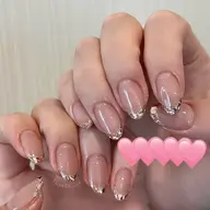 【美大生‼️ネイリスト】【さりげない華やかさを★】ガラスフレンチネイル