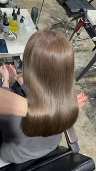 カット＋ブリーチなしダブルカラー＋1ステップトリートメント