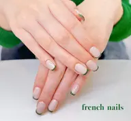 【HAND/フィルイン】ベースカラーあり 王道フレンチネイル