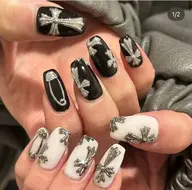 持ち込みデザイン【オフ無料】180min,手描きアート,ストーンスタッズ,ニュアンスOKミラーマグネット追加料金なし