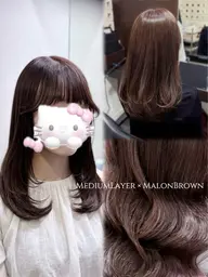 レイヤーカット➕韓国風ワンカラー➕髪質改善水素トリートメント